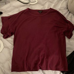 Wine colored ruffled shirt